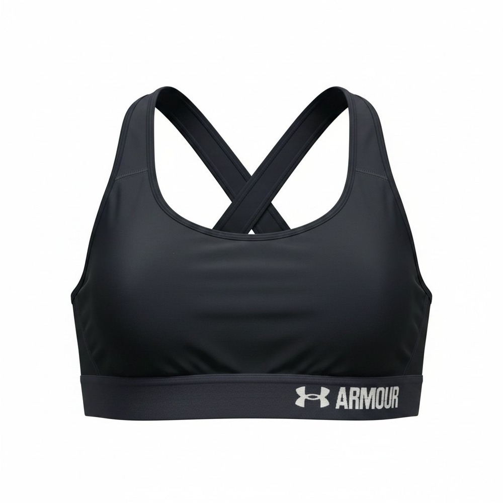 Fitness Training Sports Bra Under Armour Mid Keyhole Crossover Womens S Black